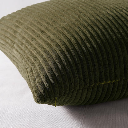 Topfinel Corduroy Throw Pillow Covers Pack of 2 Gray 16"x16" No Insert with Hidden Zipper | Decorative Cushion Covers for Fall, Halloween, Thanksgiving, Christmas Green