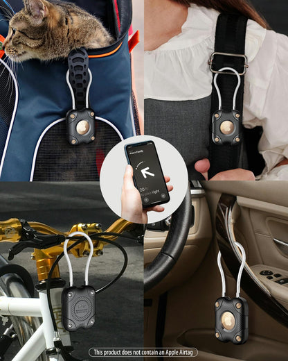 DEERLET for Airtag (1st & 2nd Gen) Holder with Wire Cable 4 Pack, Secure Lock Airtag Keychain,IPX7 Waterproof,360°Hard Protective Air Tag Case Holder for Key Chain,Key Ring,Car,Luggage
