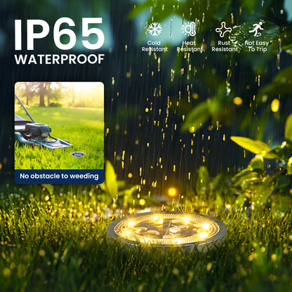 SOLPEX 10 Pack Solar Ground Lights Outdoor Waterproof, Solar Powered Pathway Lights, Landscape Lighting for Garden Walkway Driveway Backyard Decor (Warm White)