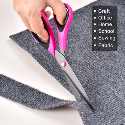 Craft Scissors Set, Sharp Scissors All Purpose Heavy Duty, Teflon Non-stick Titanium Coated, Ergonomic Grip, Ideal for Sewing Fabric DIY&Arts Scrapbook School Office Supplies, 9.3''/8.5''/5.6"