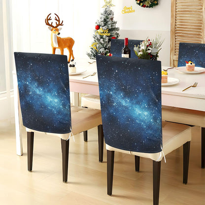 Tatenale Chair Covers for Dining Chairs Set of 2 Dining Room Chair Back Cover Parsons Slipcover Seat Protector Party Halloween Christmas Decorations Blue Star26