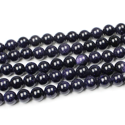 MJDCB Natural Stone Beads Blue Sand Stone Round Loose Beads for Jewelry Making DIY Bracelet Necklace (8mm)