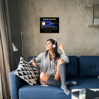 AMERICAN LUXURY GIFTS Illuminated Solar System Planetary Chart - Educational Space Wall Art Decor for Homeschool Classroom Kids Room - 14x11 Unframed Print