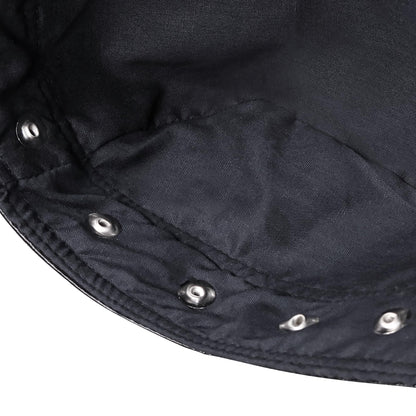 FurquGears Leather Biker Cap for Women Stylish Biker Doo Rag Headwrap for Riding Adjustable Motorcycle Black Skull Hat
