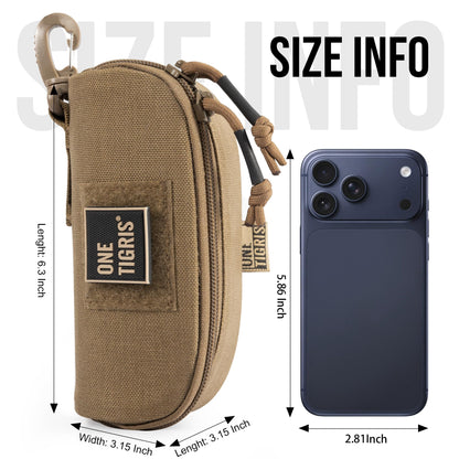 ONETIGRIS Tactical Hard Shell Eyeglasses Case Molle Zipper Sunglasses Pouch Shockproof Crush Resistant for Outdoor Activities