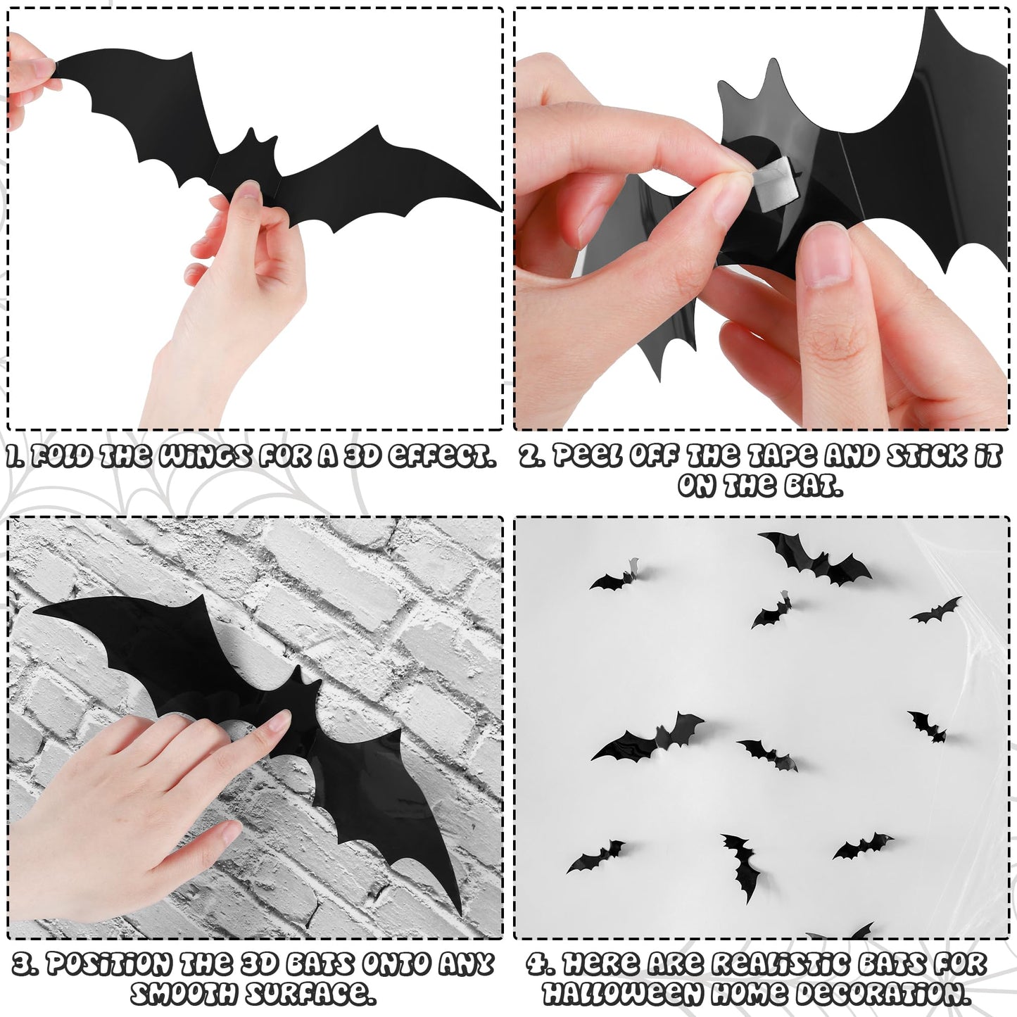 Shojoy 14 Pieces Halloween Black Witch Hats with 32 Pieces 3D Bats Sticker Wall Decor and 328 Feet Hanging Rope Witch Hat Decoration Cosplay Costume Accessory Caps Halloween Fancy Caps Yard Decor