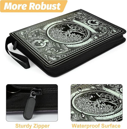9 Pocket Card Binder,Trading Card Binder Premium 720 Double PU Card Collection Binder with Sleeves,Card Folder for MTG, TCG, Sports Cards（Black）