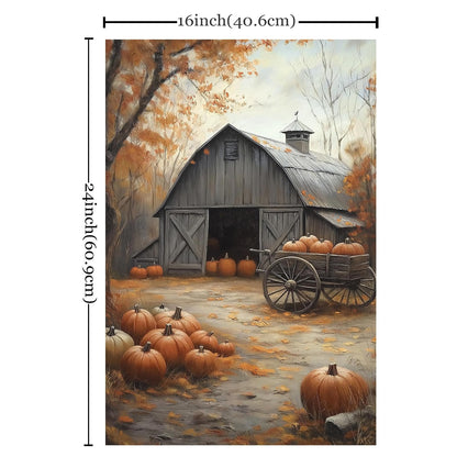 Pumpkin Wall Art Halloween Autumn Canvas Vintage Barn Wall Art Autumn Farmhouse Picture Fall Pumpkins Prints Vintage Halloween Poster Farmhouse Landscape Canvas 24x16inch Frameless