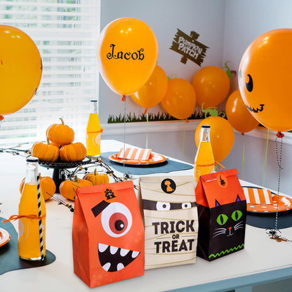 90shine 90PCS Halloween Treat Bags Party Favors - Trick or Treat Candy Goodie Gift Bag Stuffer Filler Paper Supplies Decorations with 90 Stickers