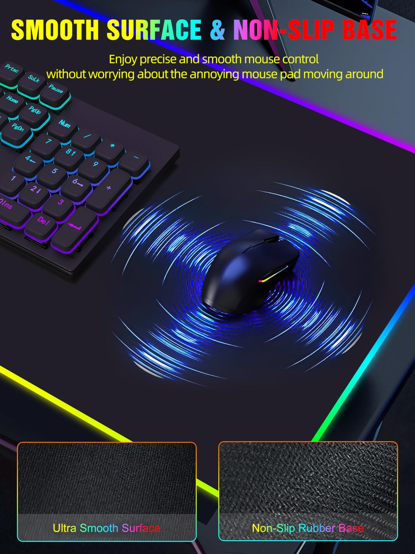 TopMade Wireless Charging RGB Mouse Pad, Waterproof Gaming Desk Mat with 4 Light Modes & 11 RGB Colors, 31.5"x15.75" XXL Large Desk Pad(Includes 20W PD Power Adapter & 6.56ft Woven Cable)