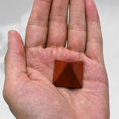 Amazing Gemstone Red Jasper Pyramid Crystal Healing Stones - 1" Great Pyramid Figurine of Natural Stone Pyramid for Meditation, Reiki, Chakra Balancing and Crystal Pyramids Grid
