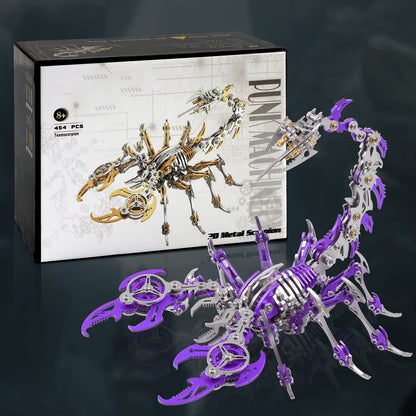 Metalkitor Scorpion 3D Metal Puzzles Kits for Adults Teens – 454 Pcs – Mechanical Assembly Models – 4 Hours to Build – Ideal for Gifts and Decorations (Purple)