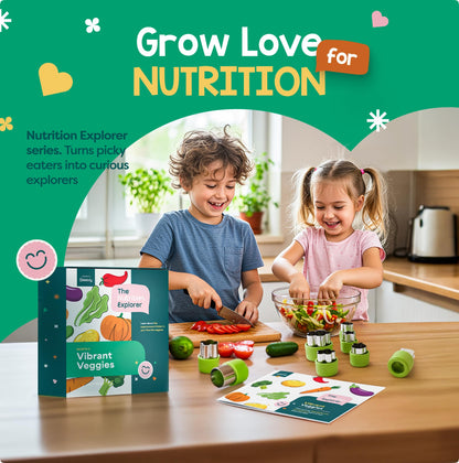 Baketivity Vibrant Veggies Box – Kids Nutrition Kit, STEM Science Kit for Kids, Preschool Learning Activities, Homeschool Supplies, Hands-On Kids Activities, Birthday Gifts for Kids