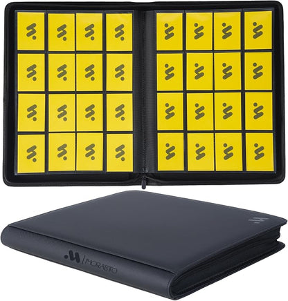Card Binder 16 Pocket,Trading Card Binder Holds up to 1408 Cards with 44 Sleeves,Zipper Card Holder Album Compatible with TCG/Sports Cards-Black