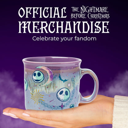 Silver Buffalo Disney Nightmare Before Christmas Jack Skellington Mystic Opulence Reactive Glaze Ceramic Camper Mug, 20 Ounces