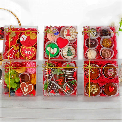 SLShePack 15Pack Clear Bakery Boxes 5x5x2 Inches Chocolate Covered Strawberry Boxes for 4 Mini Cake Boxes Cookies Macaron Boxes Pie Boxes Browines boxes