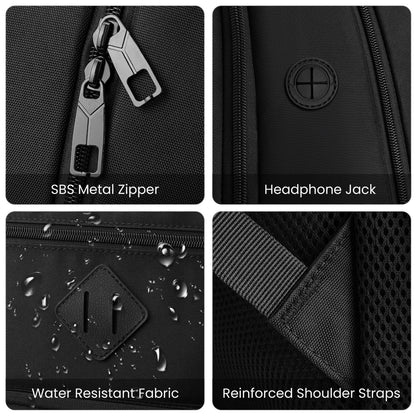 Paude Black Backpack,School Backpack for Teens Adults Laptop Bookbag for High School College Students Back Pack for Work