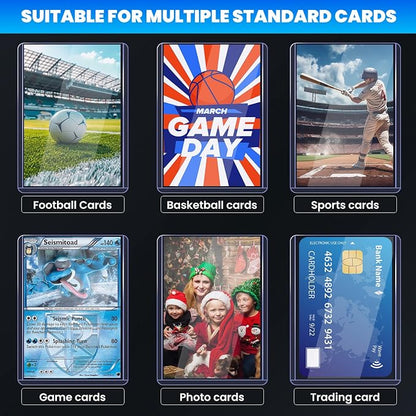 1200 Card Sleeves Top Loaders for Cards, 3" x 4" Hard Plastic Toploaders, Baseball Card Protectors, Trading Card Holder for Football Sports Cards (600 Toploaders + 600 Penny Sleeves)
