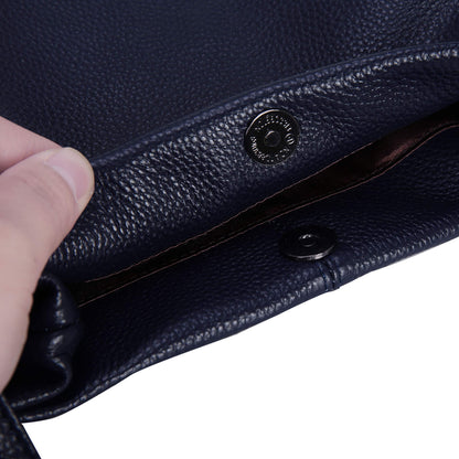Iswee Genuine Leather Tote Purse Hobo Purses for Women Satchel Shoulder Bag Bucket Bags ladies Designer Handbags (Navy Blue Lichee)