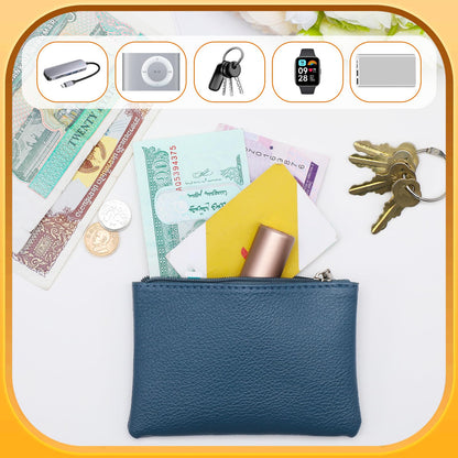 4 Pcs Small Coin Purse, Leather Change Purse with Zipper, Small Coin Purses Wallet Pouch Portable Coins Bag Change Purses for Men Women, Coins, Key