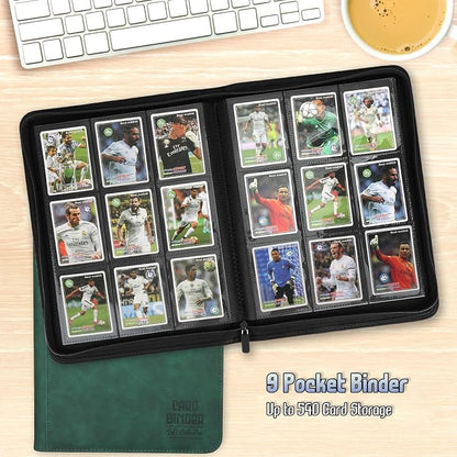 Trading Card Binder, Premium 9 Pocket Double Sided 540 Pocket PU Card Collection Binder, Collectible Trading Card Albums for MTG, TCG, Sport Card, Game Cards (Dark Green)