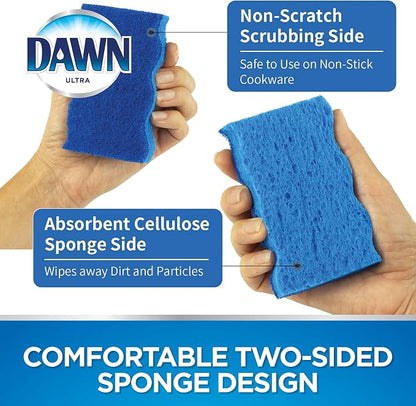 Dawn Non-Scratch Kitchen Dish Sponges, Blue (Pack of 3)