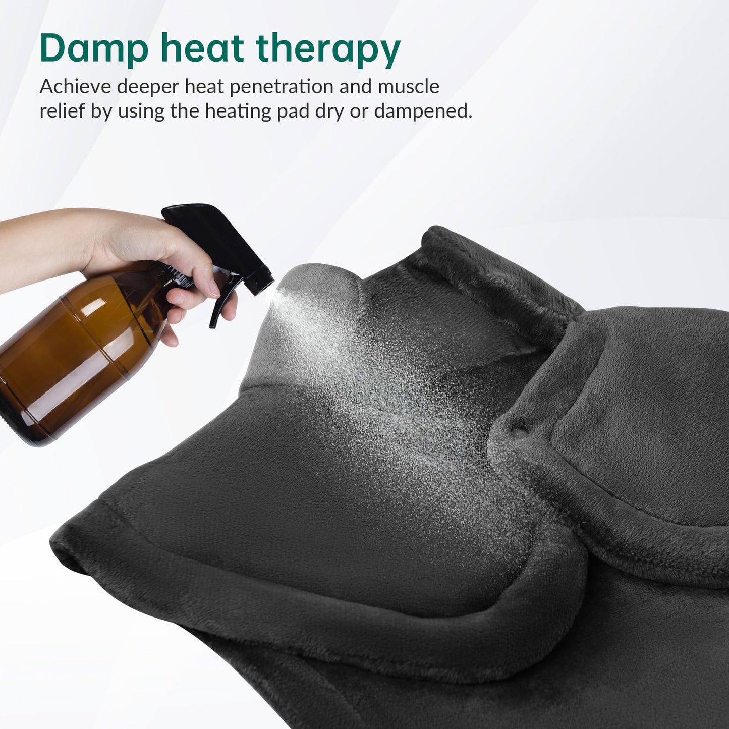 Snailax Heating Pad for Back Pain Relief, Christmas Gifts, Large Heating Pad for Neck Shoulder Back, Neck Warmer Weighted Wearable Back Heated Pad, Auto Shut Off, (Grey)
