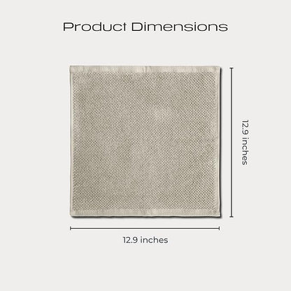 Luxury Silver-Infused Beige Washcloths 4-Pack, 12.9"x12.9"