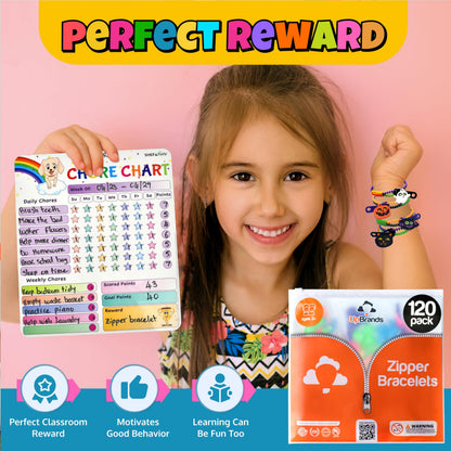 UpBrands 120-Pack Halloween Fidget Zipper Bracelets – Bulk Party Favor Toys for Kids, School Goodie Bags & Giveaways, Pinata Fillers