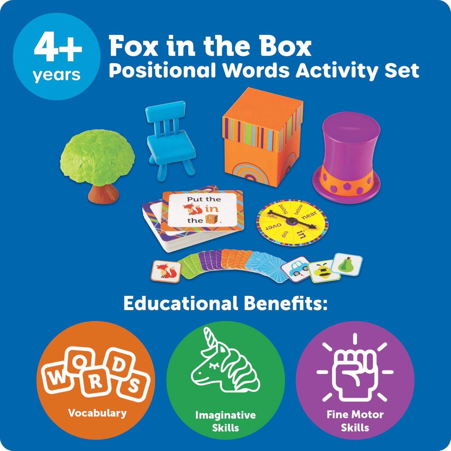 Learning Resources Fox in The Box Position Word Activity Set - Kids Board Spelling Educational Games, Vocabulary Reading Practice, Phonics Awareness, Montessori Language, Gifts for Boys and Girls