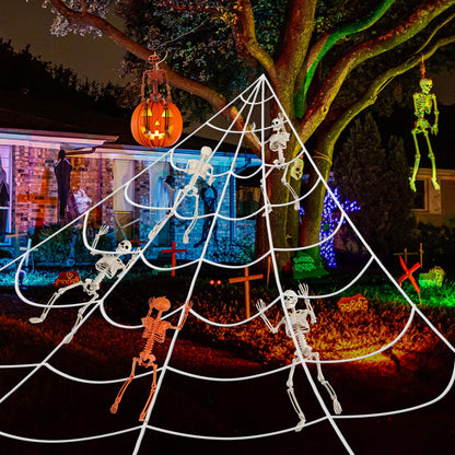 Crogift 6 PCS Skeletons for Halloween 16 Inches, Full Body Posable Hanging Skeleton with Movable Joints for Halloween Party Decor Indoor and Outdoor Spooky Scary Yard Lawn Garden Patio Haunted House