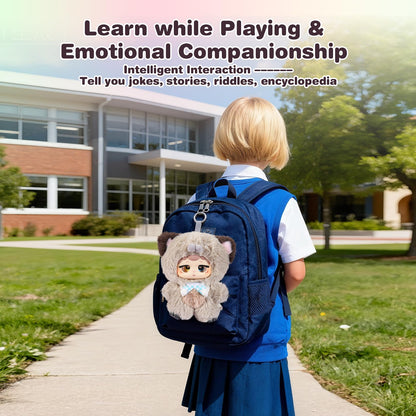 𝐀𝐈-𝐩𝐨𝐰𝐞𝐫𝐞𝐝 Plush Interactive Toy with Multiple Languages Switchable, Mini Communicatible Companion Bauble, Creative Simulated Rechargeable Doll Plaything for Kids Children Ages 3+ (8" High)
