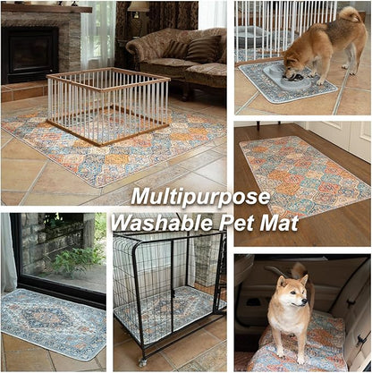 nunubaby Washable Pee Pads for Dogs, Stylish, Non-Slip and Leak-Proof Pee Pads. Reusable Potty Pads for Dogs for Crates and Floors.(Gray/Geo,72" x72" )