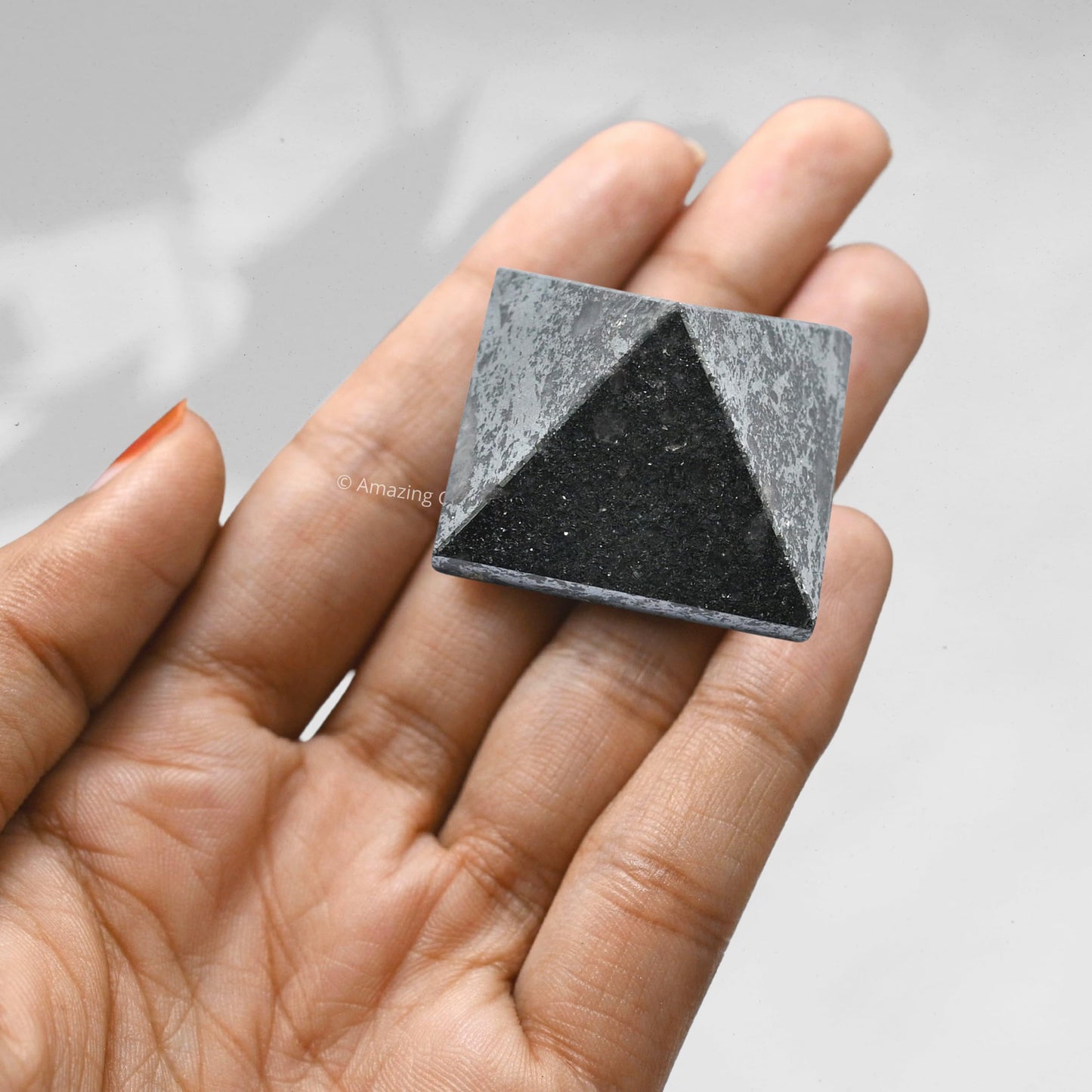 Amazing Gemstone Hematite Pyramid Crystal Healing Stones - 1" Great Pyramid Figurine of Natural Stone Pyramid for Meditation, Reiki, Chakra Balancing and Crystal Pyramids Grid