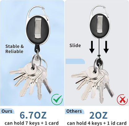 Badge Reel, 55 Pack Retractable Badge Holders with Stainless Steel Clip and 360° Rotating Key, Retractable Keychain with Extra-Long Cord and Secure Snap Fastener for School, Company, Hospital