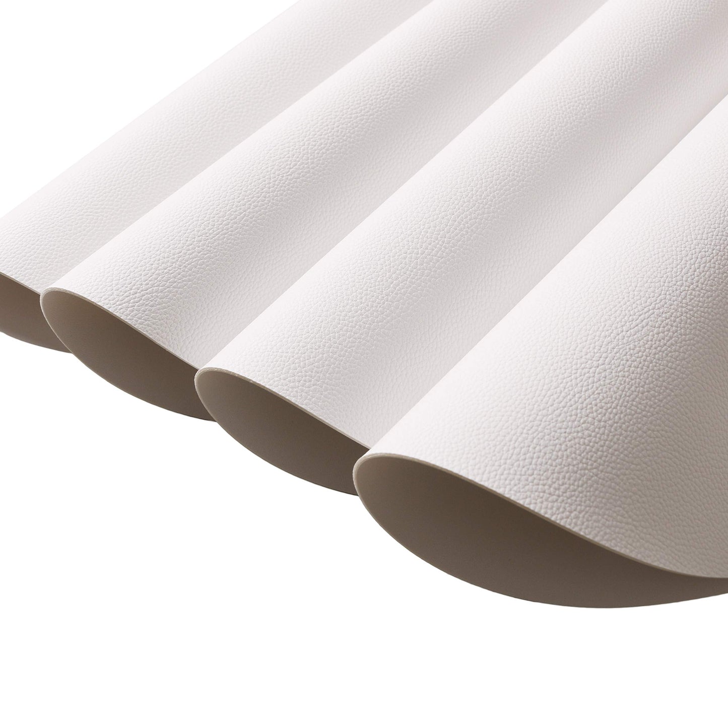 Wipeable Placemats and Coasters Leather Table Mats Waterproof Heat-Resistant Easy to Clean for Dining Table Set Kitchen Table Set of 4, White