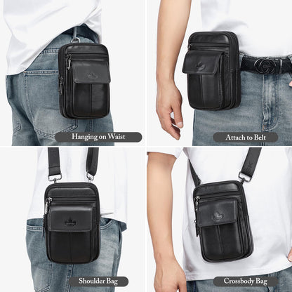 ZZNICK Genuine Leather Cell Phone Holster with Belt Loop