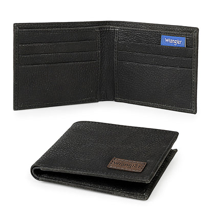 Wrangler Bifold Wallet for Men, Slim Casual Genuine Leather Purse, RFID Blocking, Gift for Him