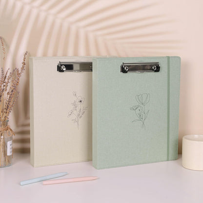 SKYDUE Clipboard Binder with Dividers,1 Inch 3 Ring Binder with Clipboard on Front for Organizer, Clipboard Folder with Pocket, Labels Office Supplies Beige