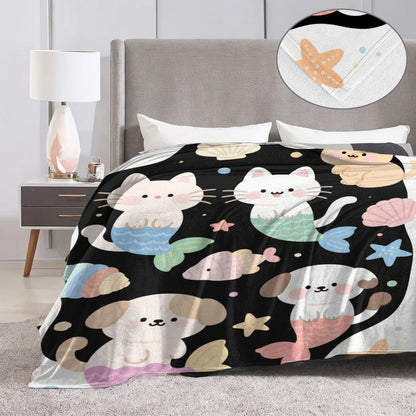 Oertud Black Cat Halloween Theme Flannel Blanket for Women, Men, Gothic I Love You Throw Blankets for Boyfriend, Girlfriend, Wife, Couple, Travel Camping Sofa Living Room Decor 50x60 in