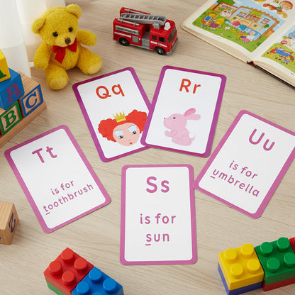 BAZIC Products Alphabet Flash Cards, with Picture ABCs Letters Uppercase Lowercase Flashcards (36/Pack), 72-Packs