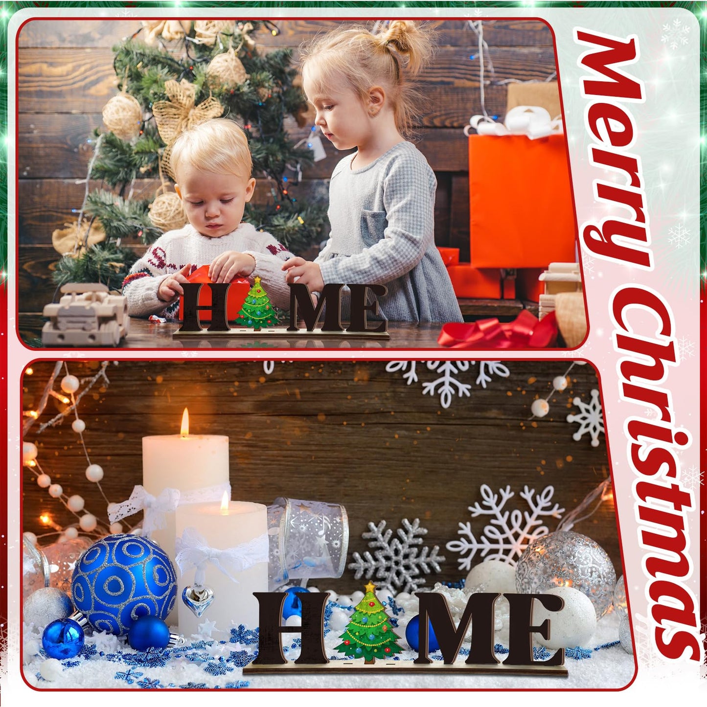 Wonderjune Interchangeable Seasonal Decor 250th 4th of July Independence Day Home Tabletop Sign with 20 Pcs Icons Home Wooden Sign for All Seasons Windowsill Shelf Mantel Decorations