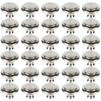 CHEF TIME 30 Packs Kitchen Cabinet Knobs Brushed Silver-Pull Hardware Handle,Drawer Knobs for Cupboard Door Drawer with Long Short Screws