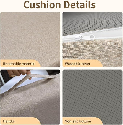 Gel Memory Foam Recliner Cushions for Elderly 19.7x19.7x4.7inch Dual-Layer Gel Memory Foam Non-Slip with Handle