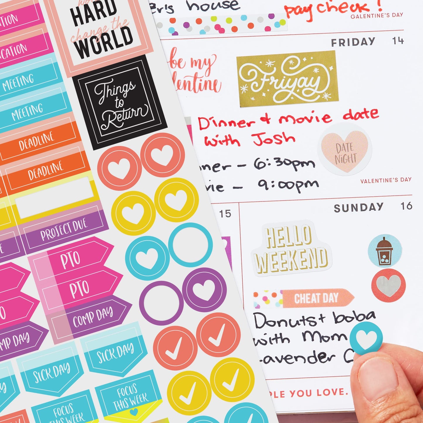 Avery Planner Stickers Variety Pack, 30 Sheets, 1,656 Productivity Stickers for Your Planner, Journal or Calendar (6785)