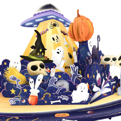 Paper Love Spooky Pop-Up Card | 3D Trick or Treat Halloween Greeting for Kids, Family, or Friends | 5" x 7" w/Envelope and Note Card