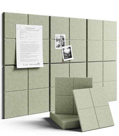 Large Felt Bulletin Board 36"x24" Cork Board Alternative - 6 Pack with 40 Safe Removable Adhesive Tabs, Cork Boards for Walls for Home Office Classroom Pin Board - Sage Green