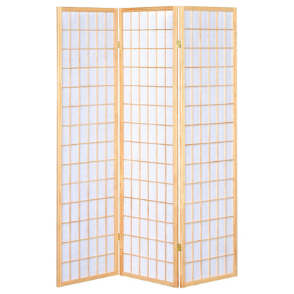 Coaster Home Furnishings - Carrie - Solid Wood - 3-Panel Folding Shoji Screen Room Divider with Linear Grid Design, Metal Hinges and Freestanding Piece - Living Room - Natural Brown - 4621