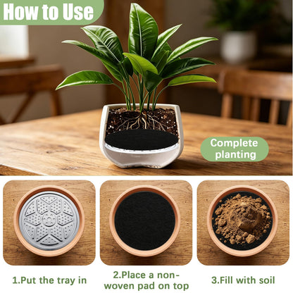 luperasol 8PCS Planter Inserts for Large Pots, 13" Reusable Round Planter Inserts for Large Tall Pots and Liner with Drainage Holes for Place Inside Planters Use Less Potting Soil