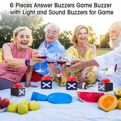 Fabbay 6 Pieces Answer Game Buzzer with Light and Sound Buzzer Alarm Buttons for Game Show Kids Adult Party Contest Prop Trivia Quiz Toys